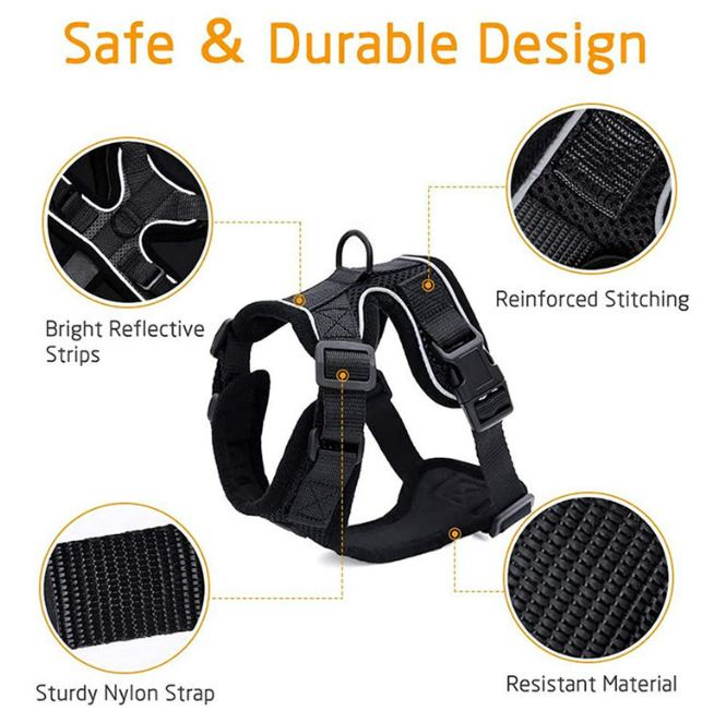 Adjustable Reflective Pet Harness and Leash