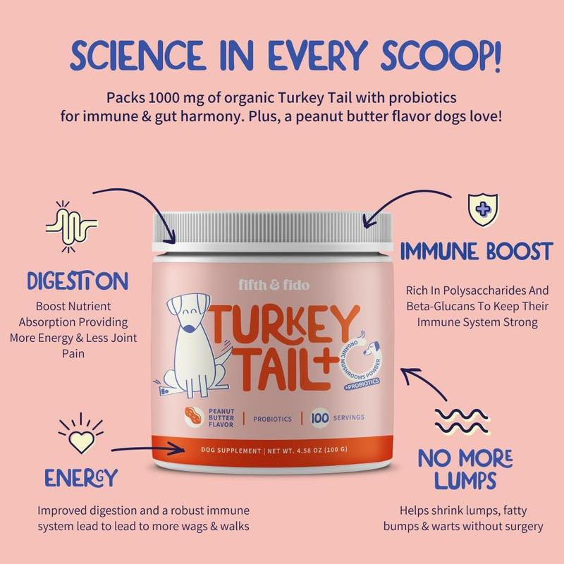 Pet Probiotics Turkey Tail Supplement for Digestive Health