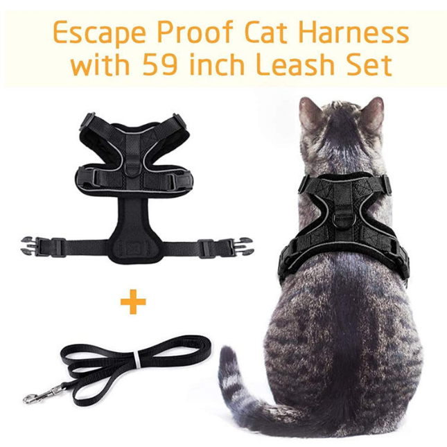 Adjustable Reflective Pet Harness and Leash