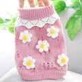 Pet Knitted Clothing High collar floral vest-pink Xs 0.5-1.5kg Pet Knitted Clothing My store