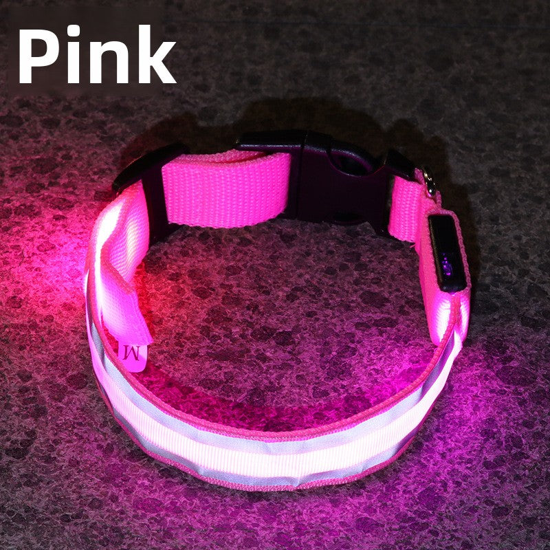USB Rechargeable LED Reflective Dog Collar