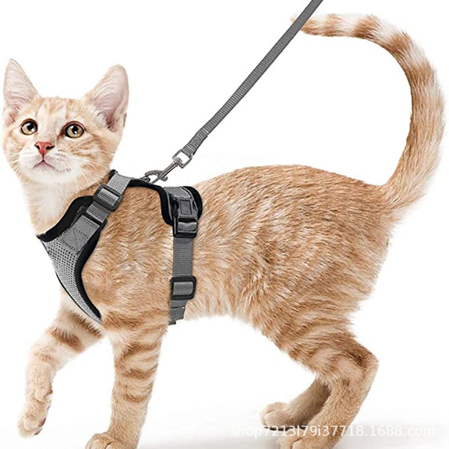 Adjustable Reflective Pet Harness and Leash